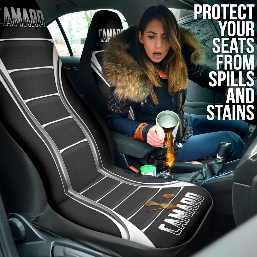 Camaro Flat Black Car Seat Covers 211401