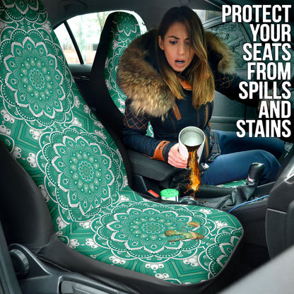 Green Mandala Circle Car Seat Covers 212401