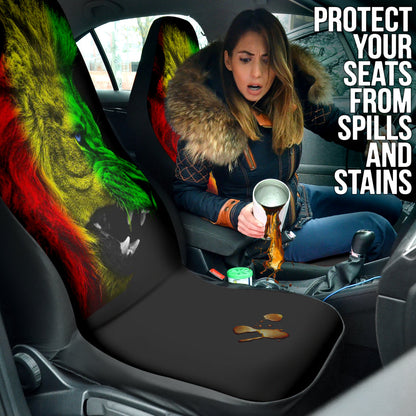 Amazing Gift Ideas Rasta Lion Roaring Car Seat Covers Style 1 211401