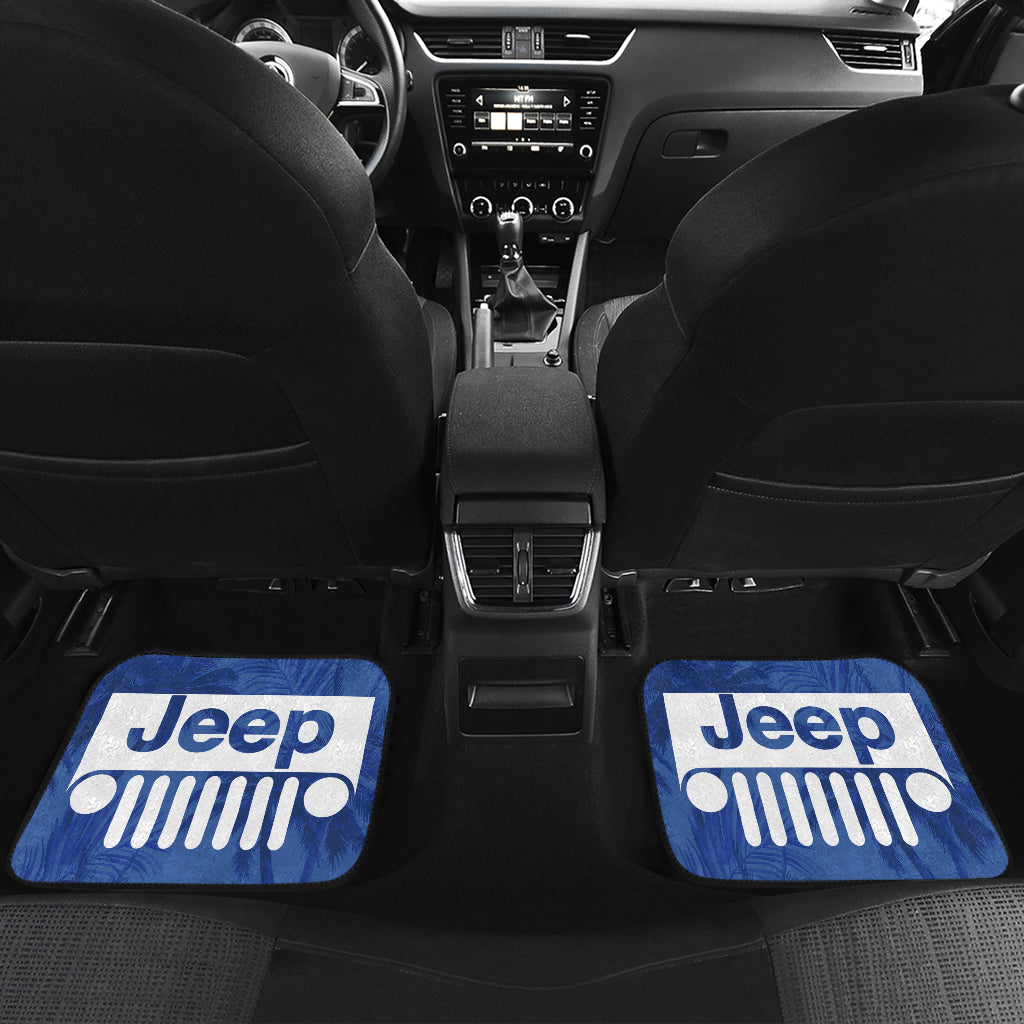 Jeep Offroad Blue White Beach Palms Style 2 Car Floor Mats 211401
