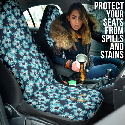 Blue Hibiscus Hawaiian Flower Pattern Car Seat Covers 212201
