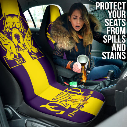 African Omega Psi Phi Car Seat Covers Bulldog Style 212401