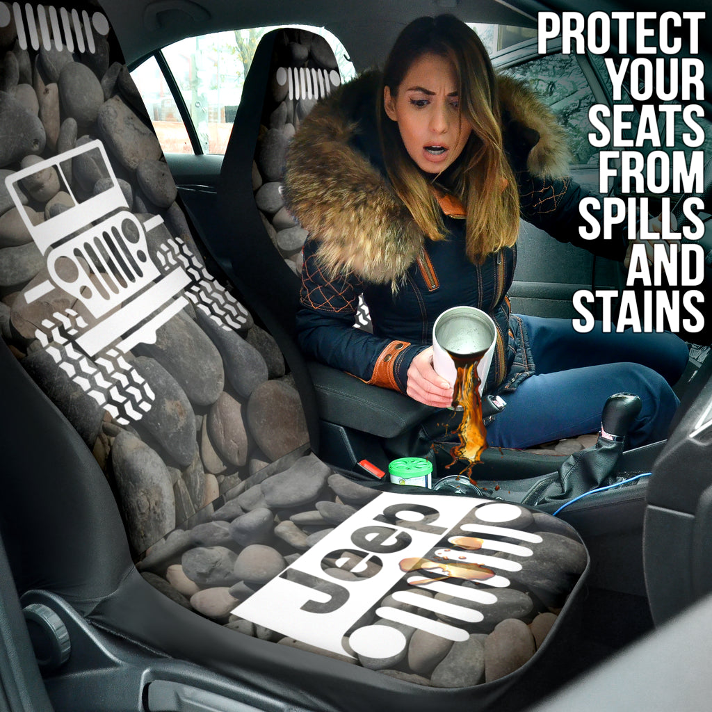 Jeep Offroad Car Seat Cover Tungsten White Stones Style 2 210102
