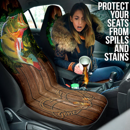 Largemouth Bass Fishing Wood Style Printing Car Seat Covers 211201