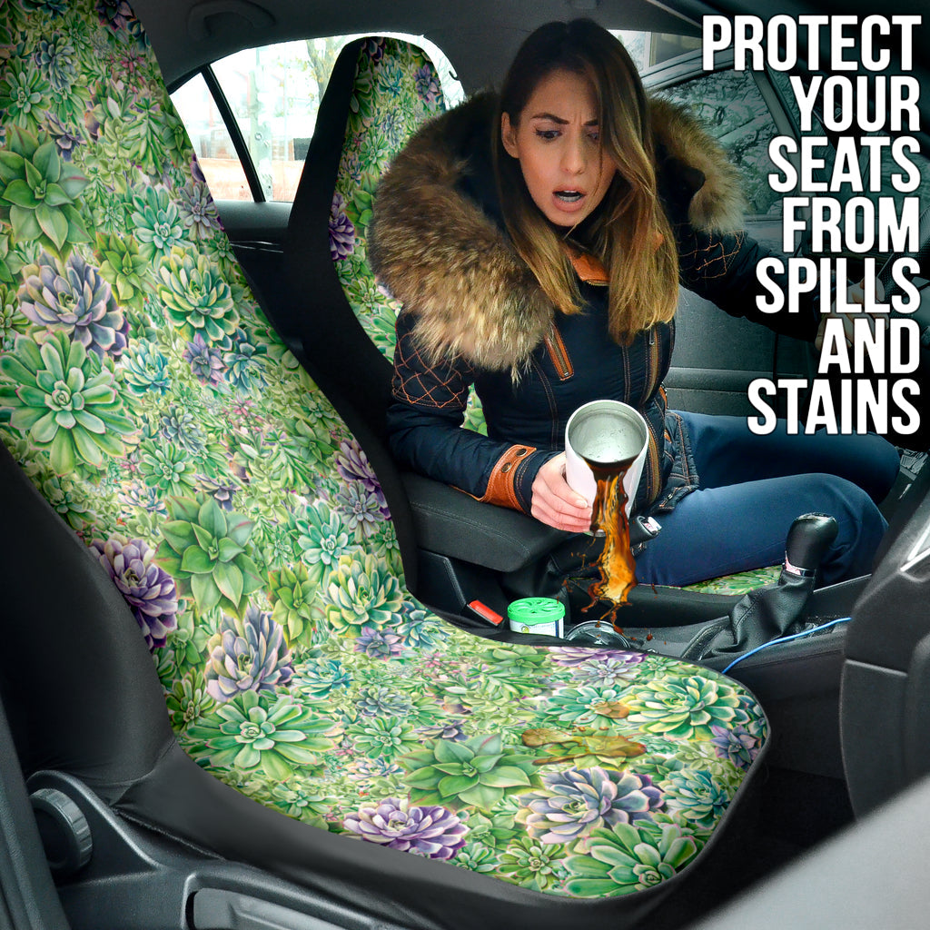 Succulent Natural Watercolor Car Seat Covers 212301