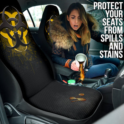 Biohazard Yellow Grunge Color Splash Car Seat Covers 212101