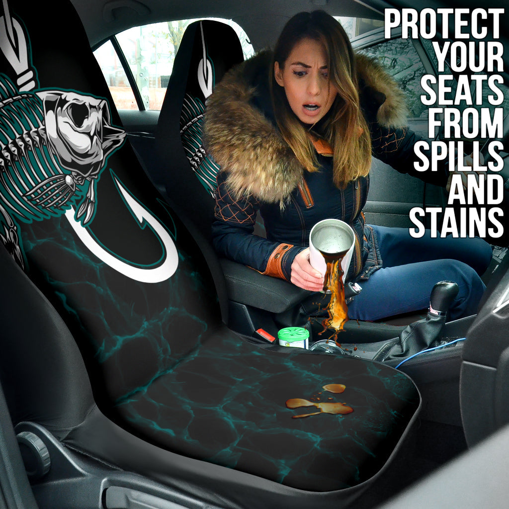 Fish Bone Fishing Hook Car Seat Covers 211401