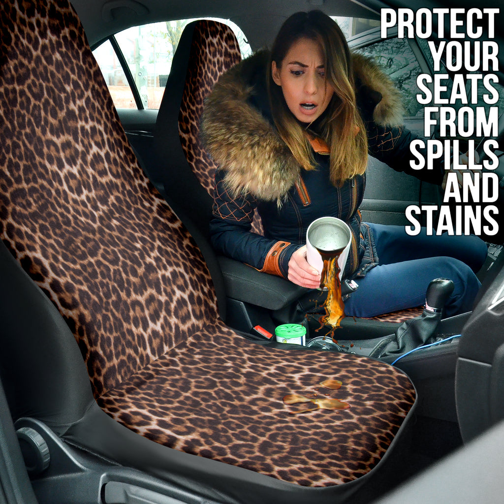 Leopard Brown Skin Car Seat Covers 211701