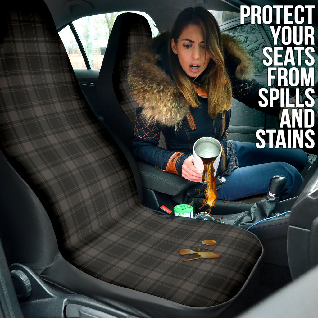 Black Plaid Pattern Car Seat Covers 212401