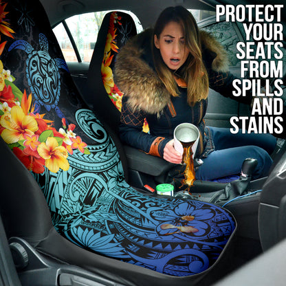 Kanaka Maoli (Hawaiian) Car Seat Covers Sea Turtle Tropical Hibiscus And Plumeria 211801