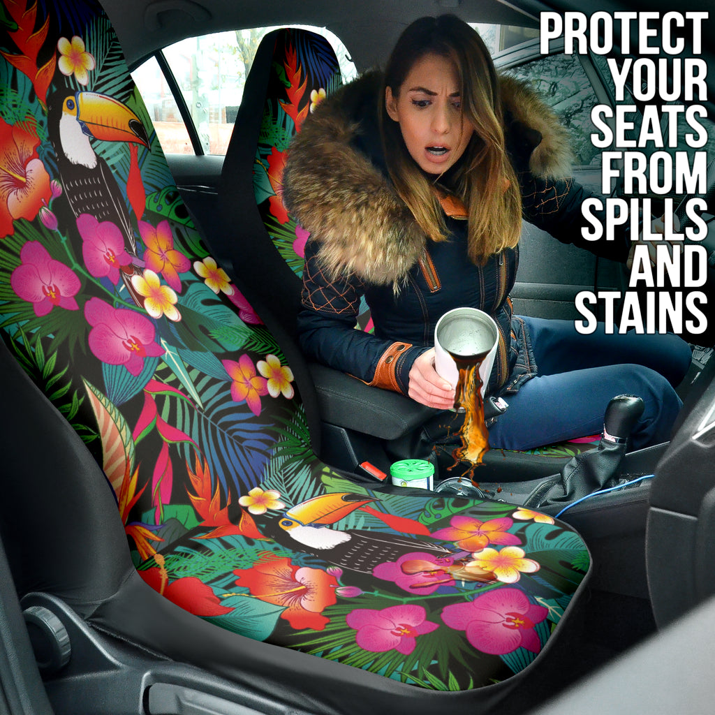 Hibicus Toucan Colorful Car Seat Covers 212401