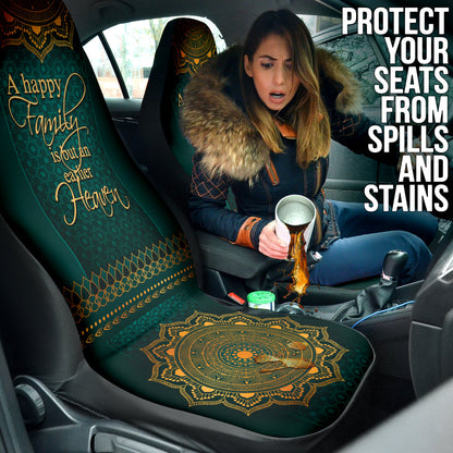 Family Quote A Happy Family Is But An Earlier Heaven Car Seat Covers Style 2 210102