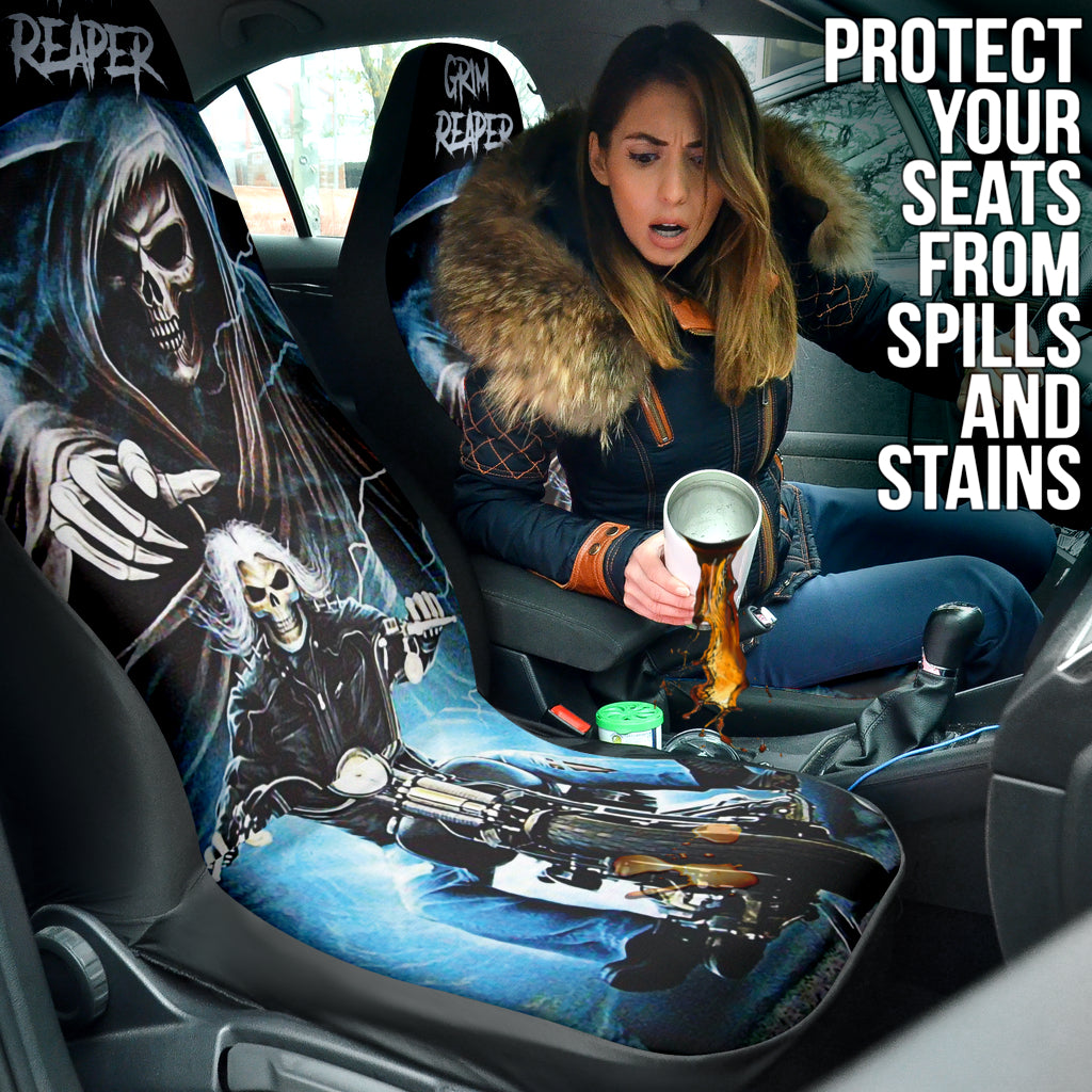 Motocycle Grim Reaper Skull Biker Car Seat Covers 211501