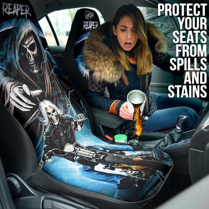 Motocycle Grim Reaper Skull Biker Car Seat Covers 211501