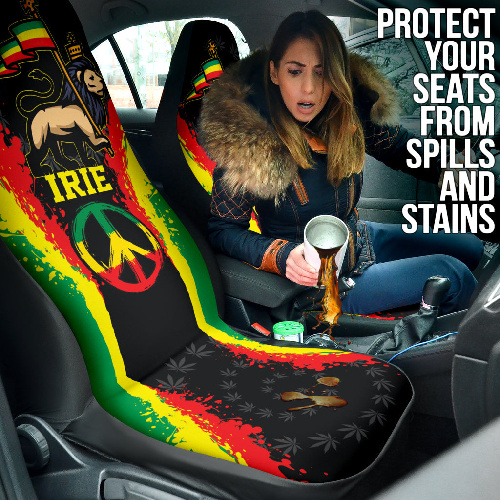 Lion Irie Rastafari Car Seat Covers Jah Bless 212101