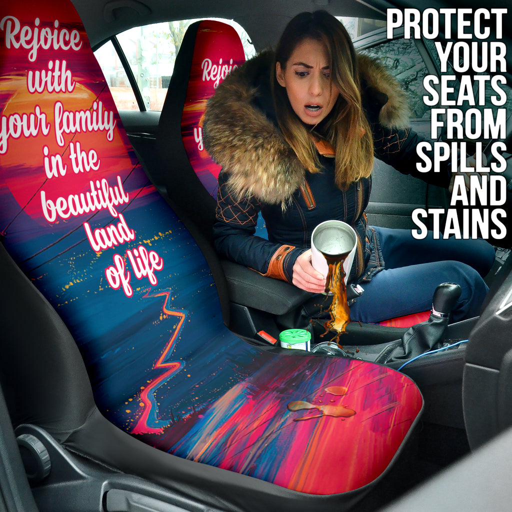 Family Quote Rejoice With Your Family In The Beautiful Land Of Life Car Seat Covers Style 2 210102