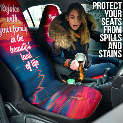 Family Quote Rejoice With Your Family In The Beautiful Land Of Life Car Seat Covers Style 2 210102