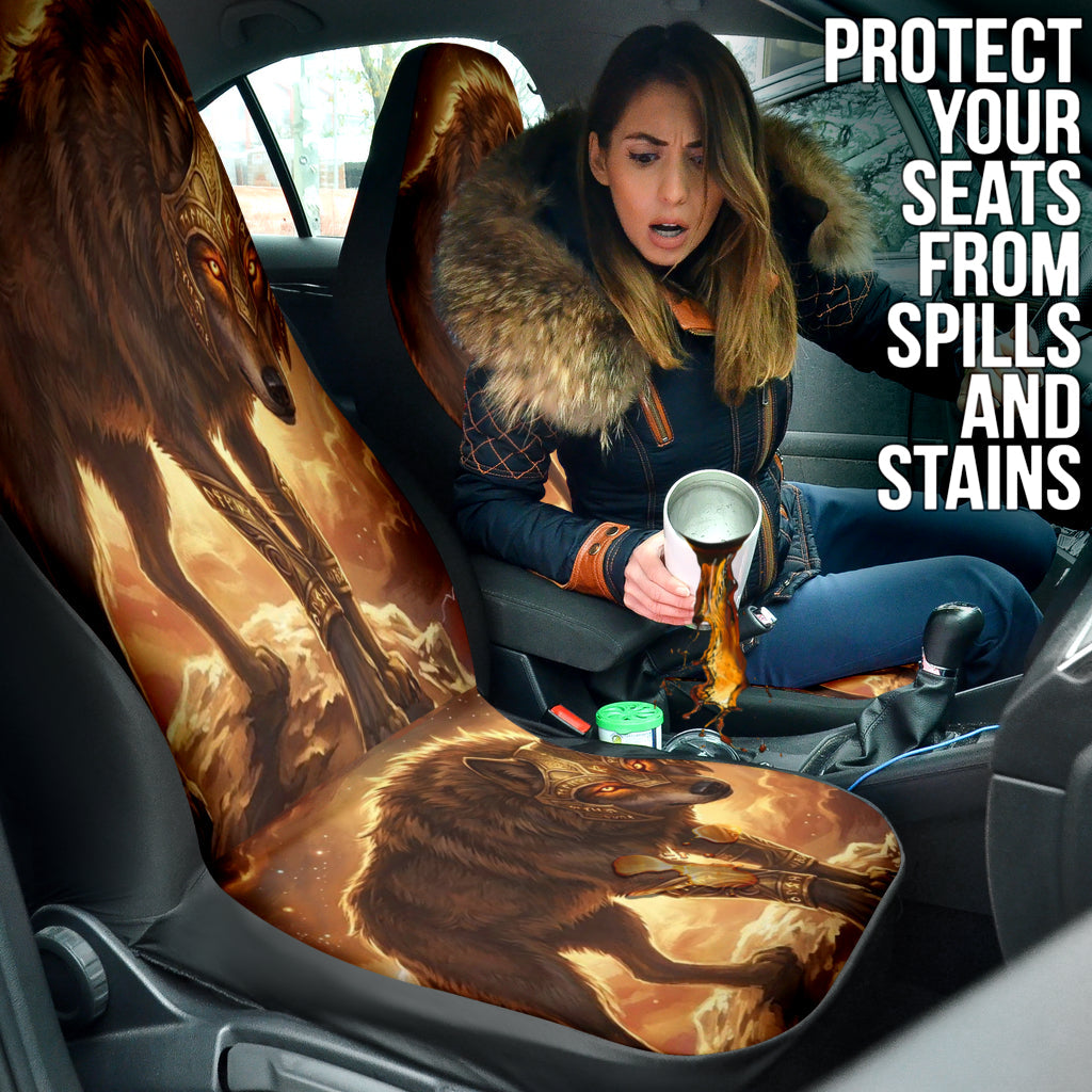 Epic Celestial Wolf Warrior Digital Printing Car Seat Covers 211402