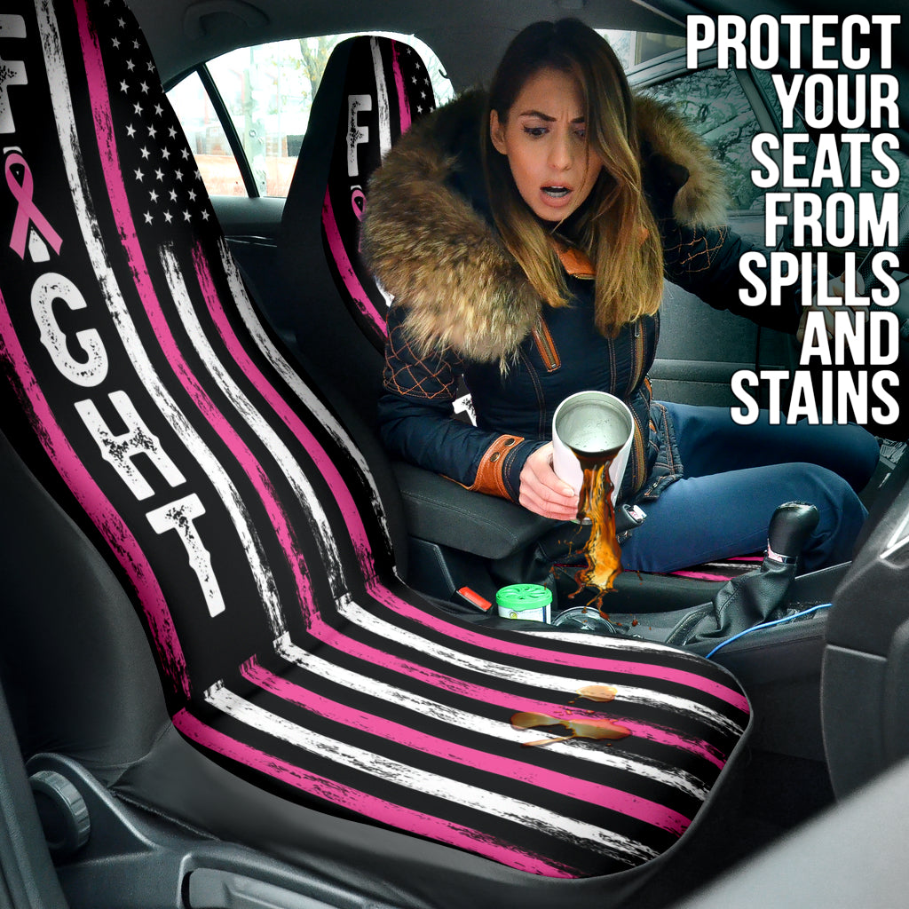 Breast Cancer American Flag Car Seat Covers 210202