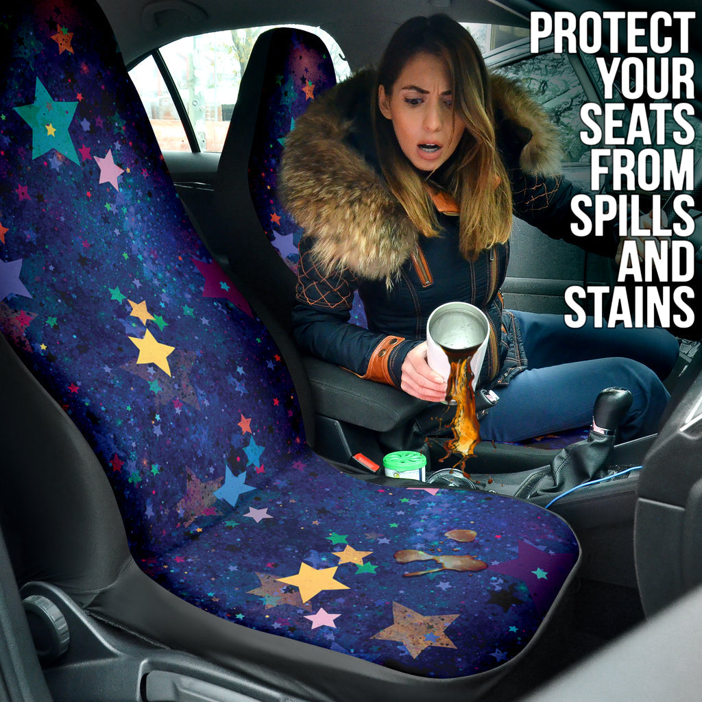 Stars Colorful Watercolor Car Seat Covers 210302
