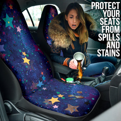 Stars Colorful Watercolor Car Seat Covers 210302