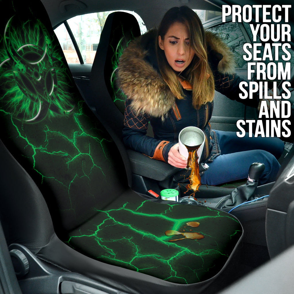 Biohazard Green Neon Crack Car Seat Covers 212101