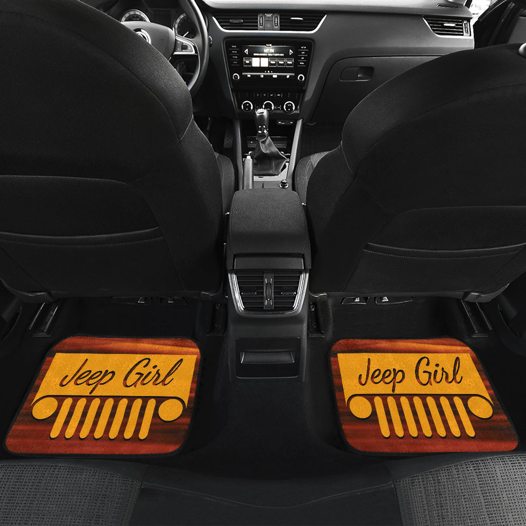 Jeep Girl Sunset Orange Car Floor Mats 211401