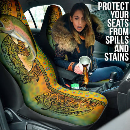 Amazing Gift Idea Trout Fish Colorful Pattern Car Seat Covers 211201