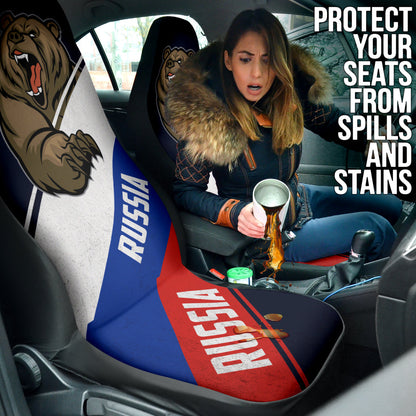 Russia Flag Fury Bear Amazing Decor Gift Idea Car Seat Covers 212801