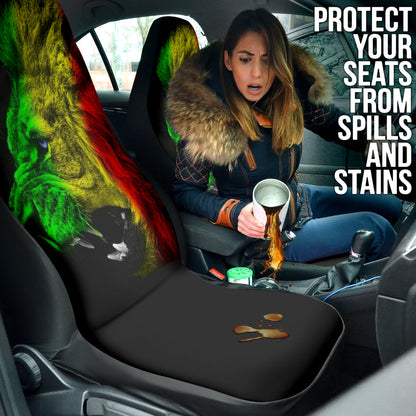 Amazing Gift Ideas Rasta Lion Roaring Car Seat Covers Style 2 211401