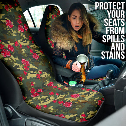Red Rose Camo Car Auto Seat Covers 212201