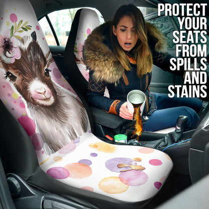 Goat Cute Floral Watercolor Car Seat Covers 212301
