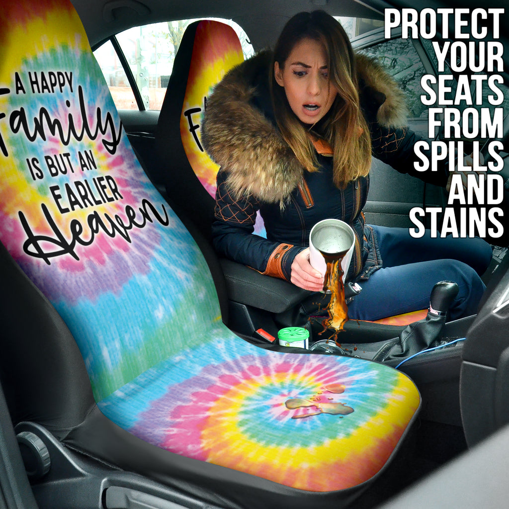 Family Quote A Happy Family Is But An Earlier Heaven Car Seat Covers Style 1 210102