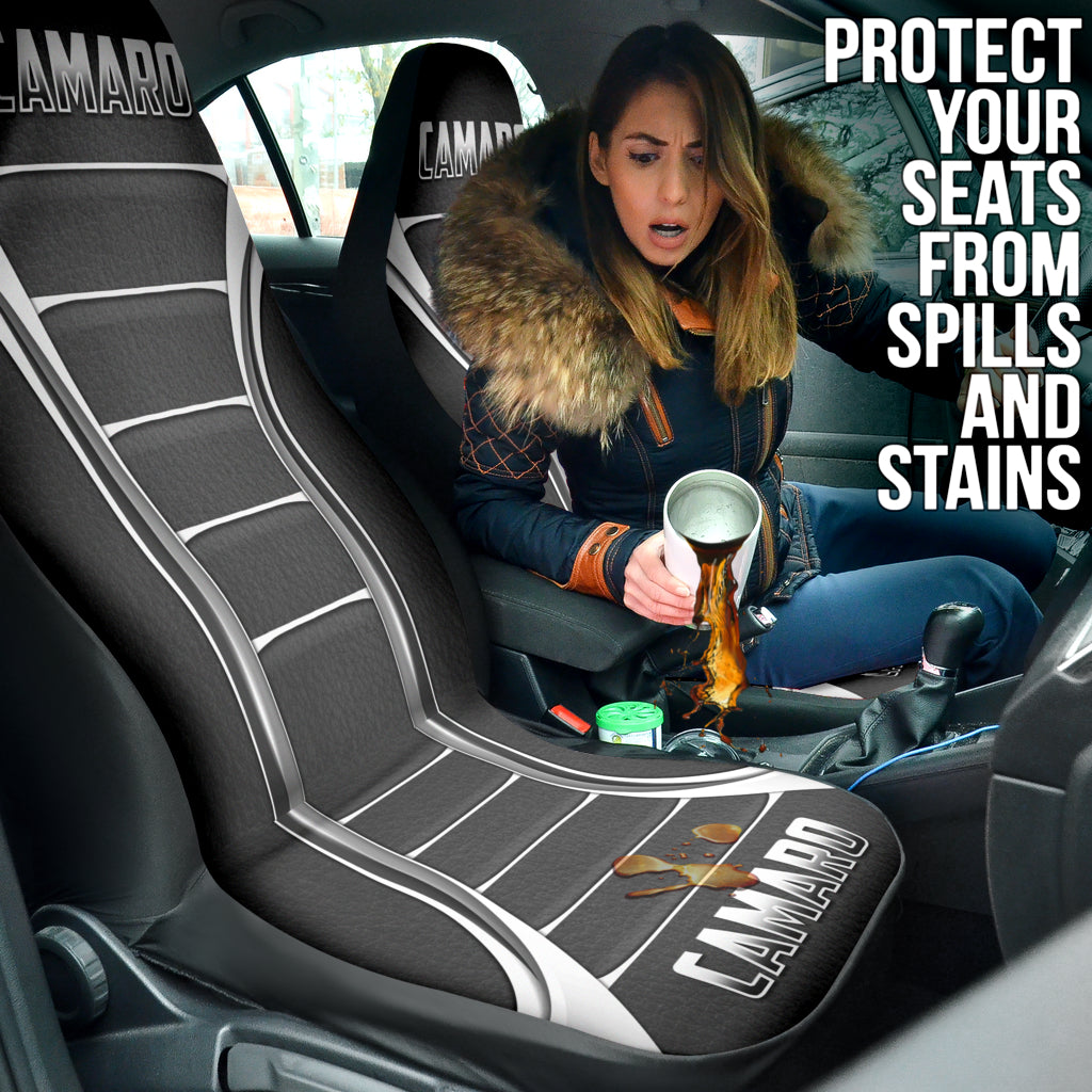Camaro Silver Car Seat Covers 211401