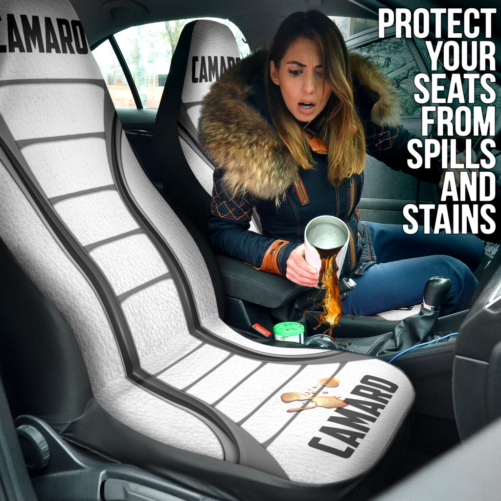 Camaro White Car Seat Covers 211401
