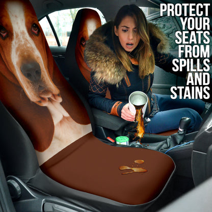 Basset Hound Dog Car Seat Covers Funny Dog Face