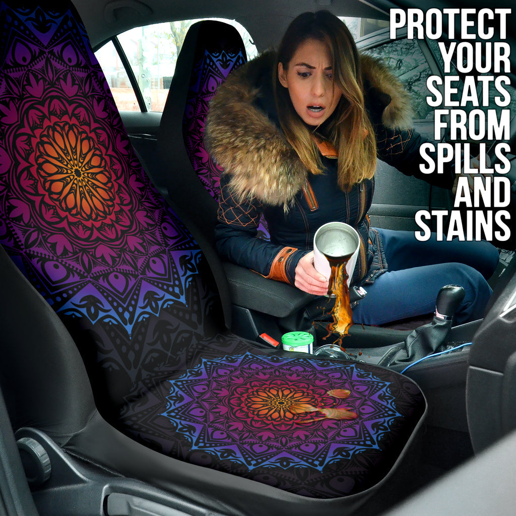 Purple Mandala Circle Car Seat Covers 212401