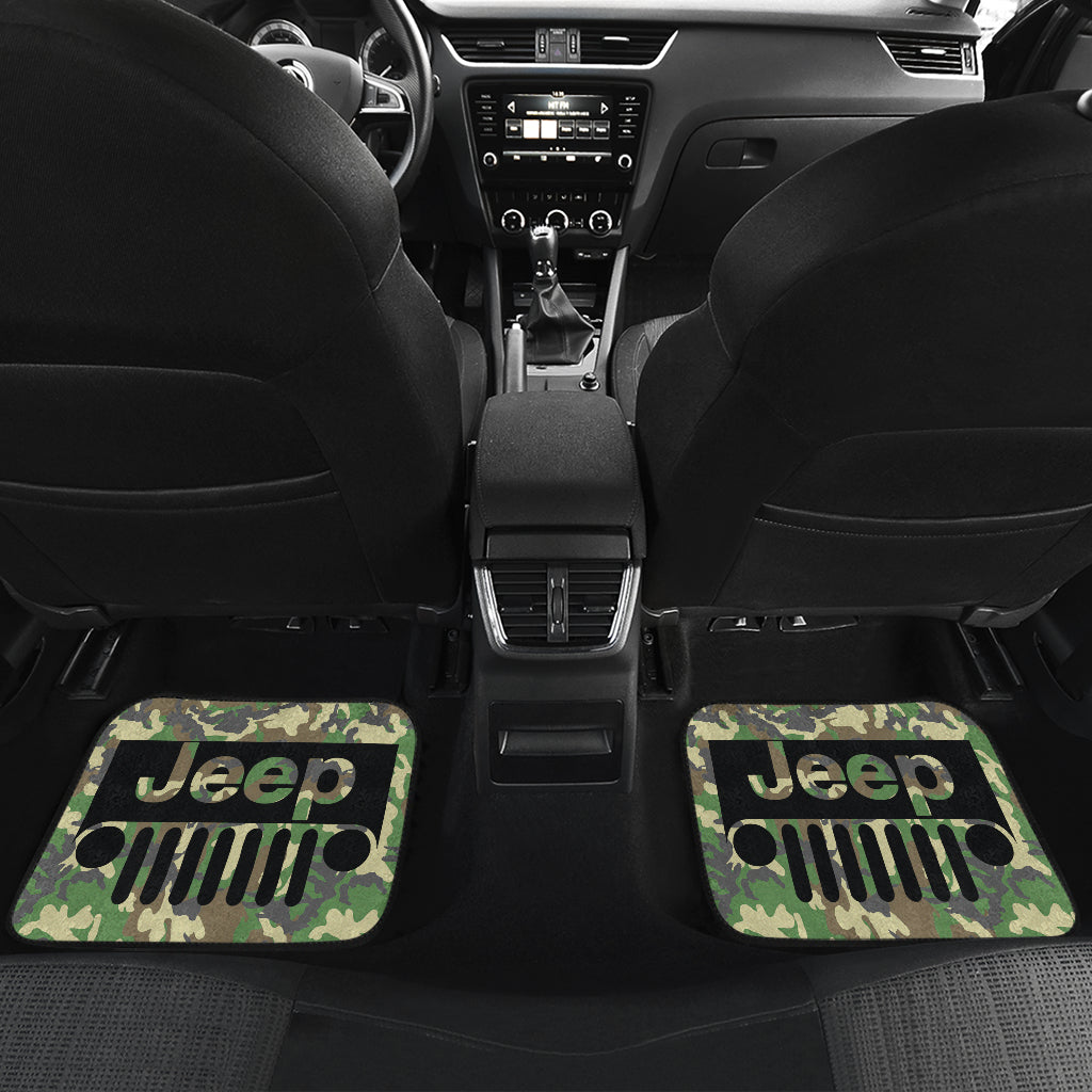 Jeep Grill Woodland Camo Car Floor Mats 211401