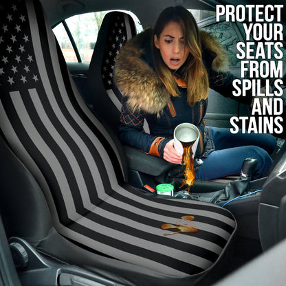 Patriotic American Flag Print Front Car Seat Cover 212901