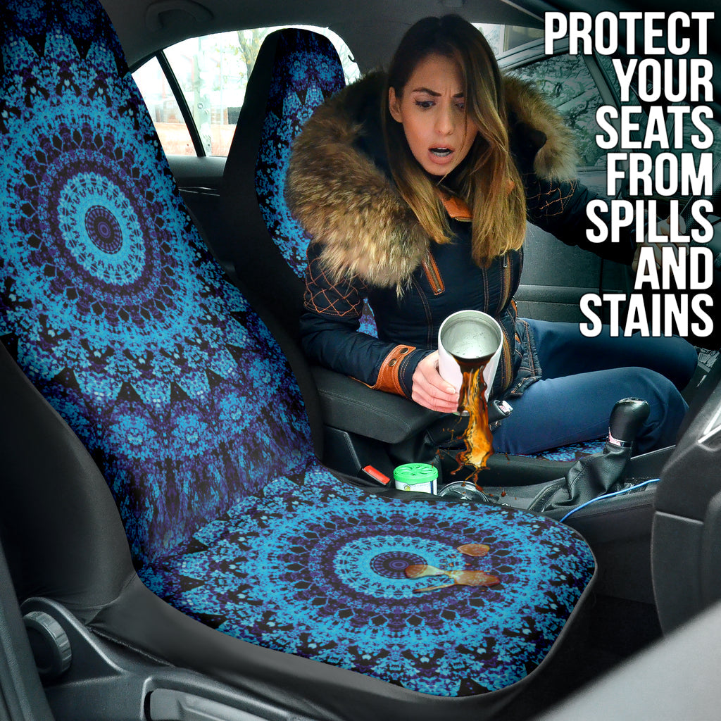 Blue Mandala Circle Car Seat Covers 212401