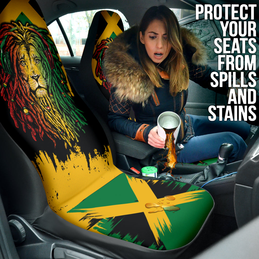 Jamaica Lion Flag Grunge Car Seat Covers 211701