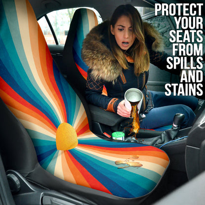 Retro Sunrise Colorful Car Seat Covers 210202