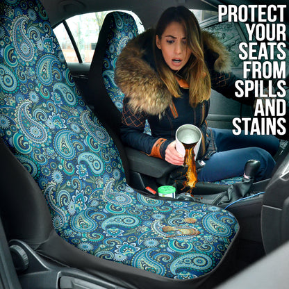 Blue Paisley Pattern Car Seat Covers 212201