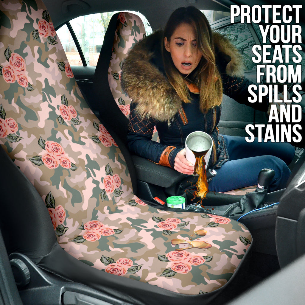 Orange Rose Camo Car Seat Covers 212201