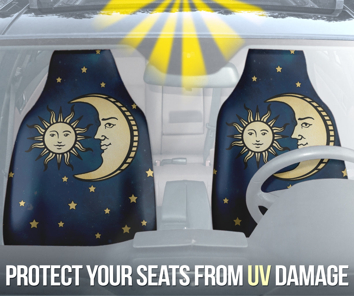Celestial Sun And Man In Moon Car Seat Covers Style 1 210302