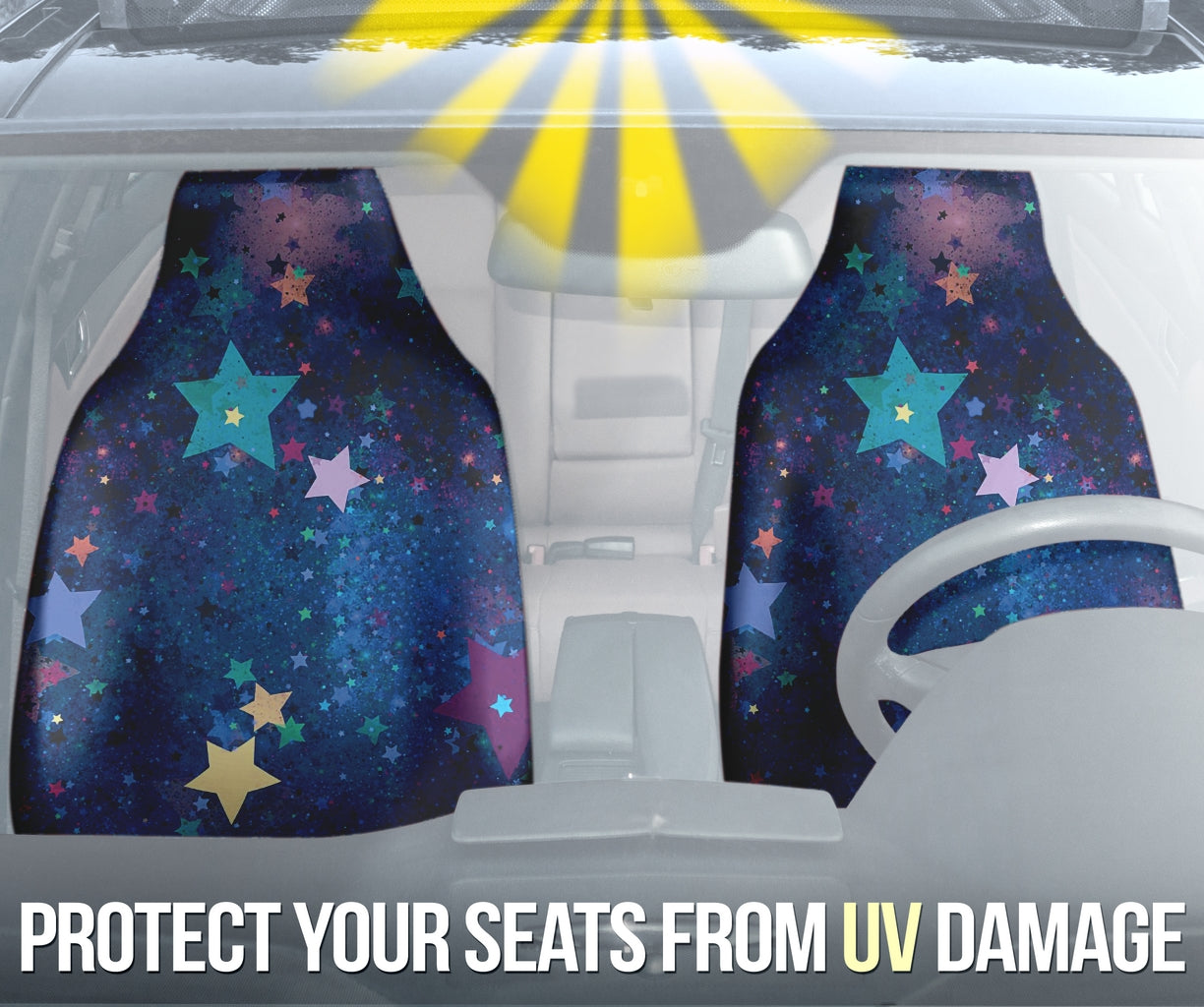 Stars Colorful Watercolor Car Seat Covers 210302