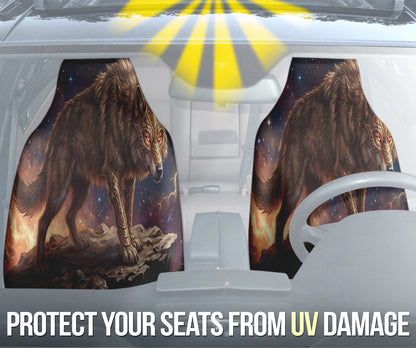 Cosmic Wolf Warrior Fantasy Art Car Seat Covers 211402
