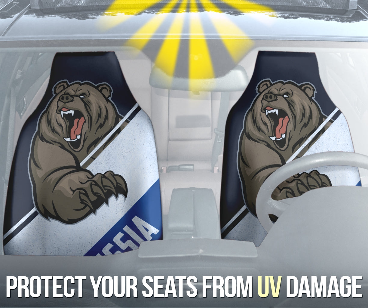 Russia Flag Fury Bear Amazing Decor Gift Idea Car Seat Covers 212801