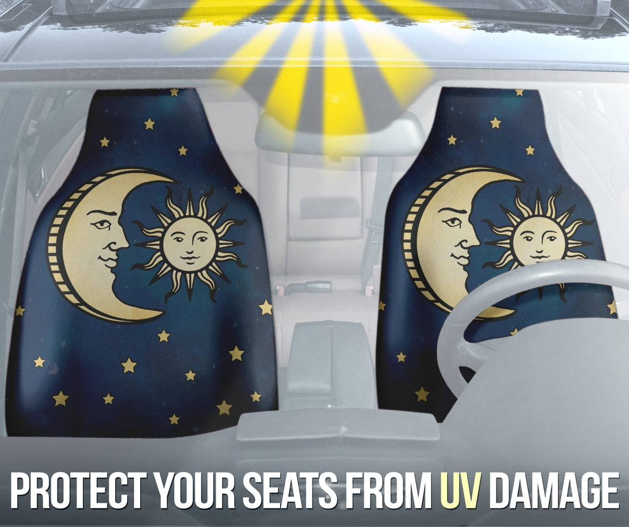 Celestial Sun And Man In Moon Car Seat Covers Style 2 210302