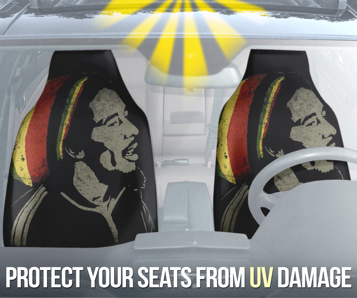 Reggae Rasta Bob Marley Lifestyle Graphic Car Seat Covers Version 1 211502